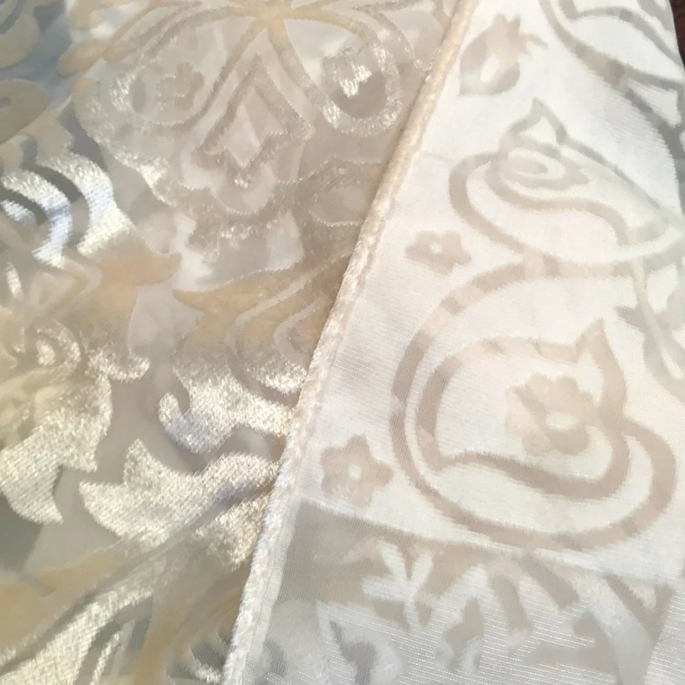 Beautiful unique vintage scarf. Made in Japan. Gorgeous ivory color with velvet